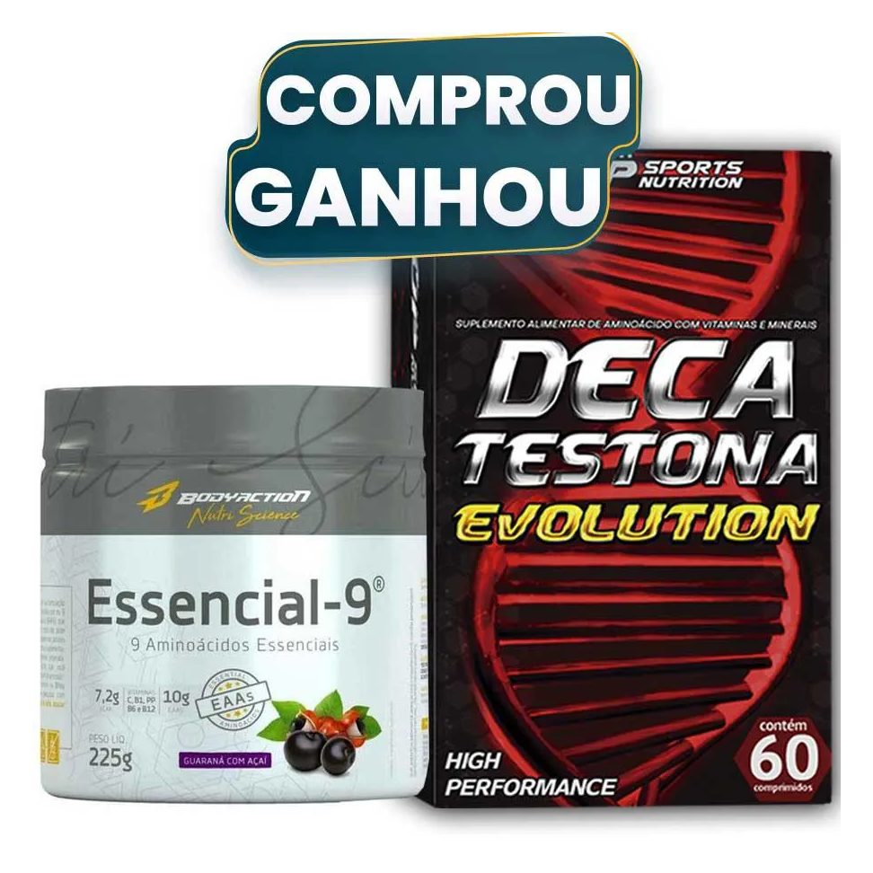 9 Aminoácidos Essenciais Sabor Guaraná + Deca Testona Evolution