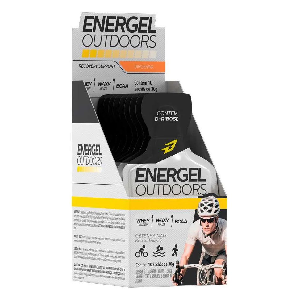 Gel Energético Energel Outdoors Cx 10 Sachês Body Action Sabor Tangerina