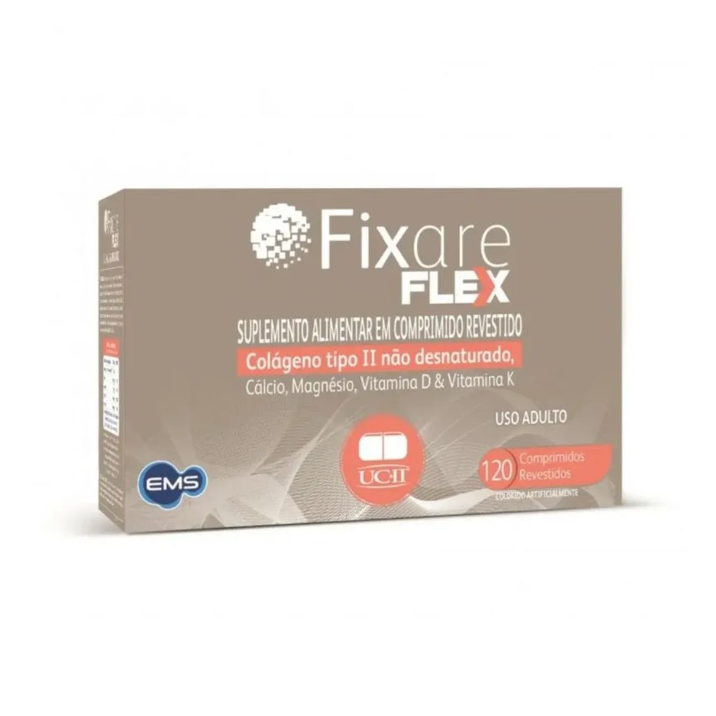 Suplemento Alimentar com Cálcio + Colágeno Fixare Flex 120 comprimidos
