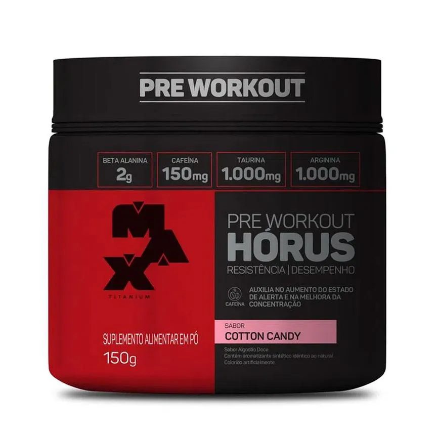 Pré Treino Workout Horus Max Titanium Pote 300g Algodão Doce