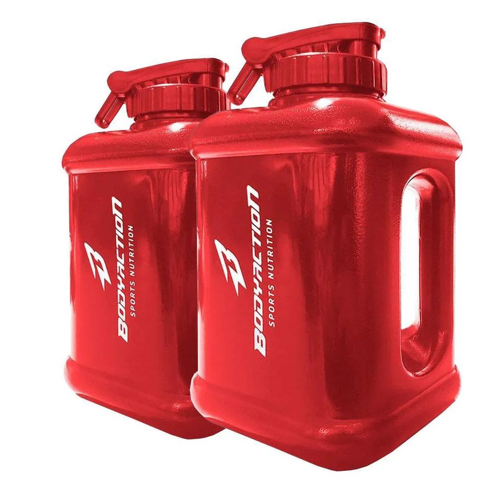 2x Galão Garrafa Água Bebida Academia 1,6 Litros Vermelho
