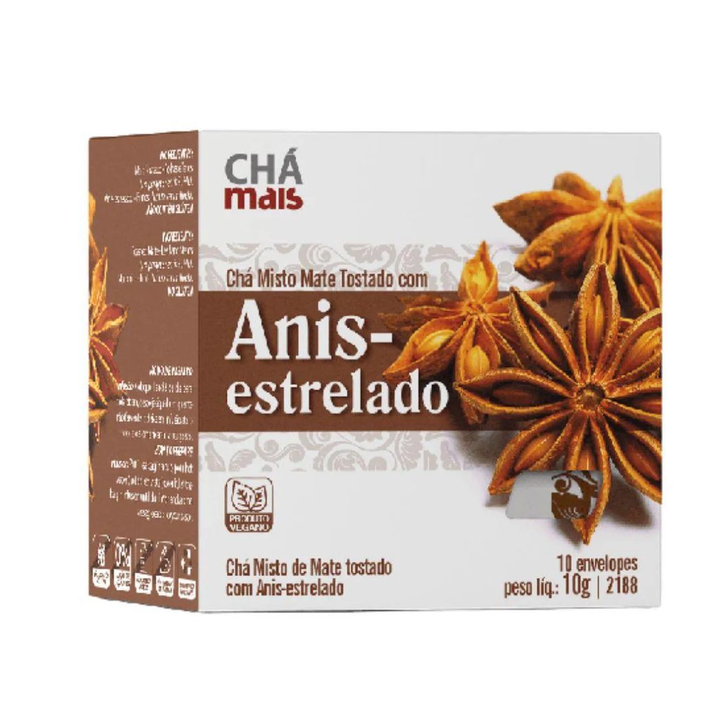 Chá Misto de Mate Tostado com Anis-estrelado 10 Sachês - Chá Mais