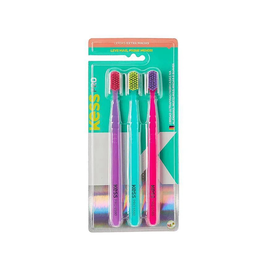 Kess Pack Escovas Dentais Pro Extra Macias (3 Unidades)