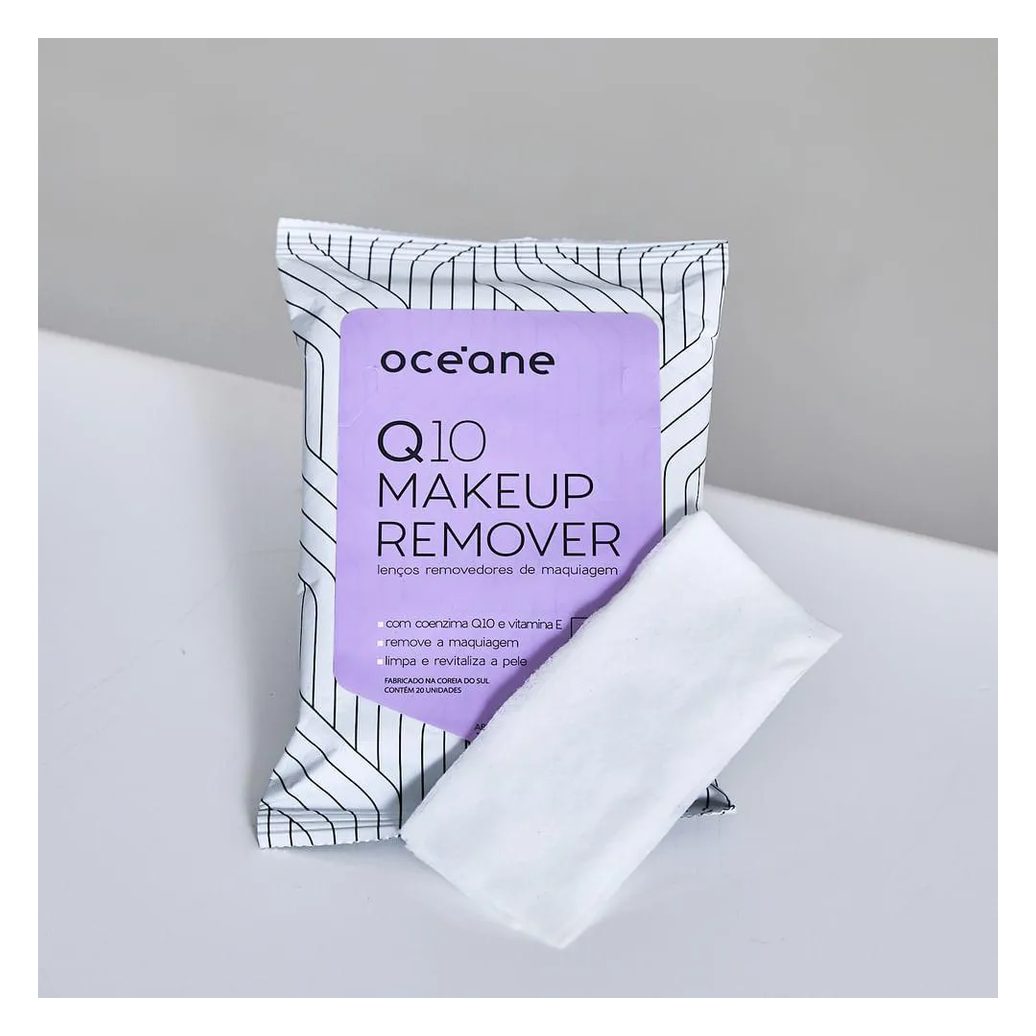 Lenços Demaquilantes C/ Q10 e Vitamina e - Q10 Makeup Remover 20un
