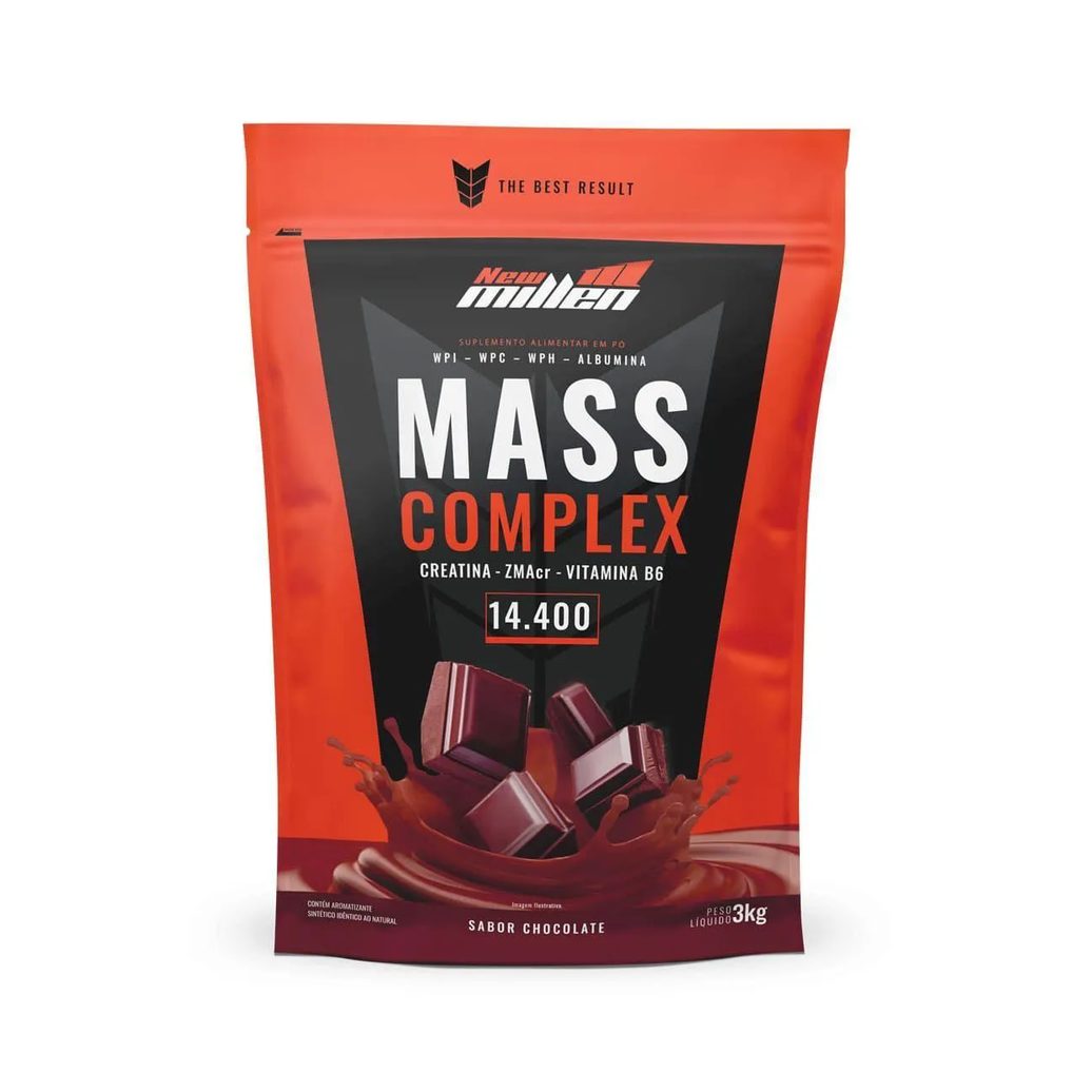 Hipercalórico New Millen Mass Complex 14400 Chocolate Refil 3kg
