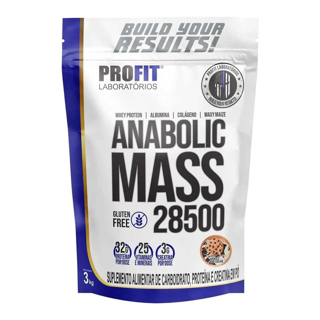 Hipercalórico Profit Labs Anabolic Mass 28500 Cookies And Cream 3kg