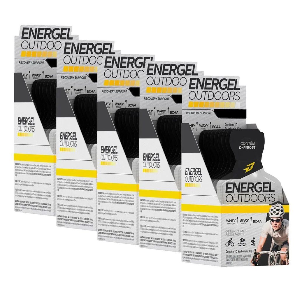 Kit Energético em Gel Body Action Energel Outdoors Morango Silvestre Sachê 50 unidades