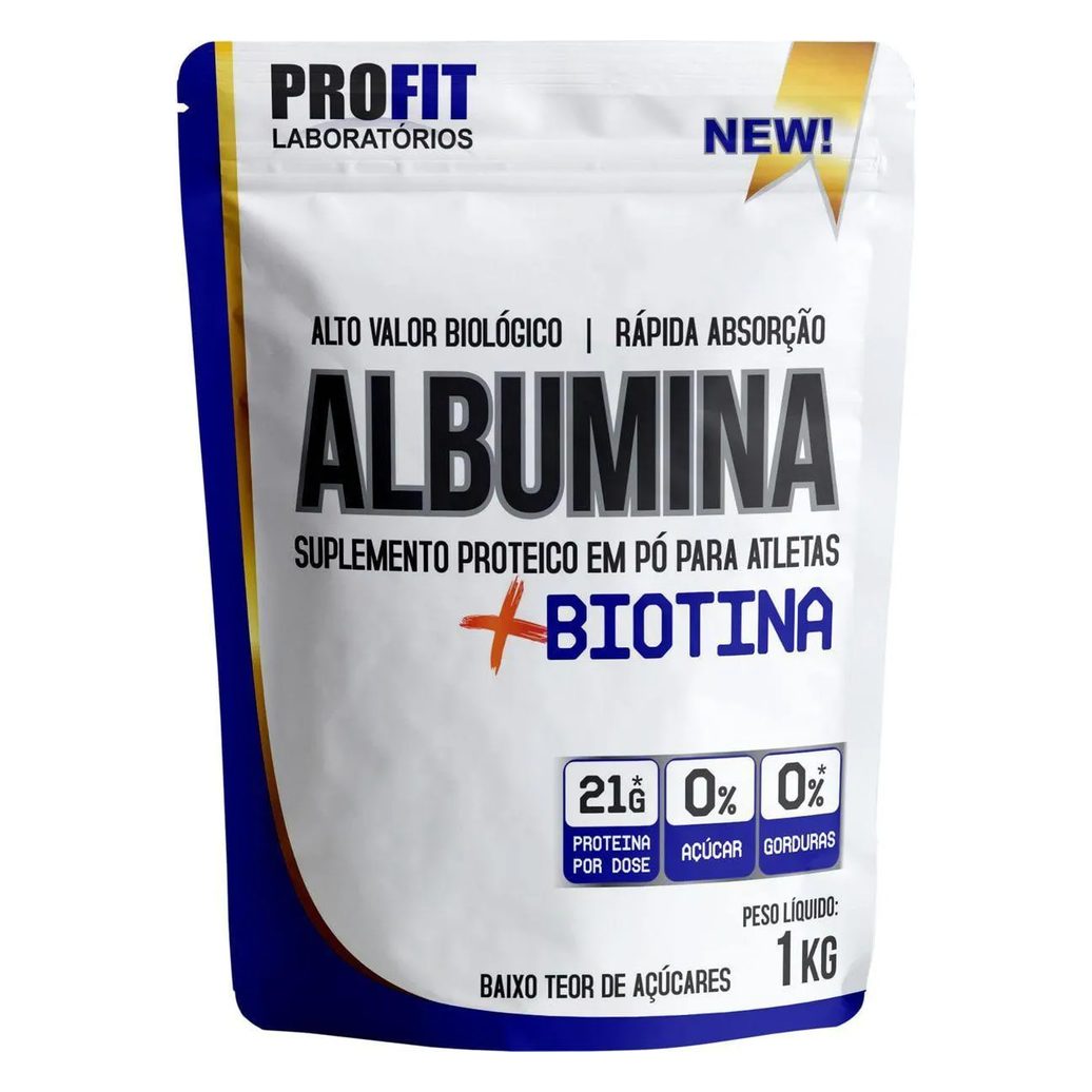 Albumina + Biotina Refil Stand-Up - 1000G Baunilha - Profit