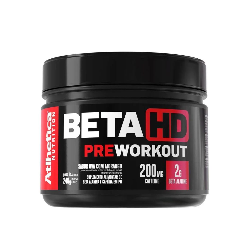 Pré-Treino Athletica Nutrition Beta Alanina + Cafeína Beta HD Uva com Morango 240g