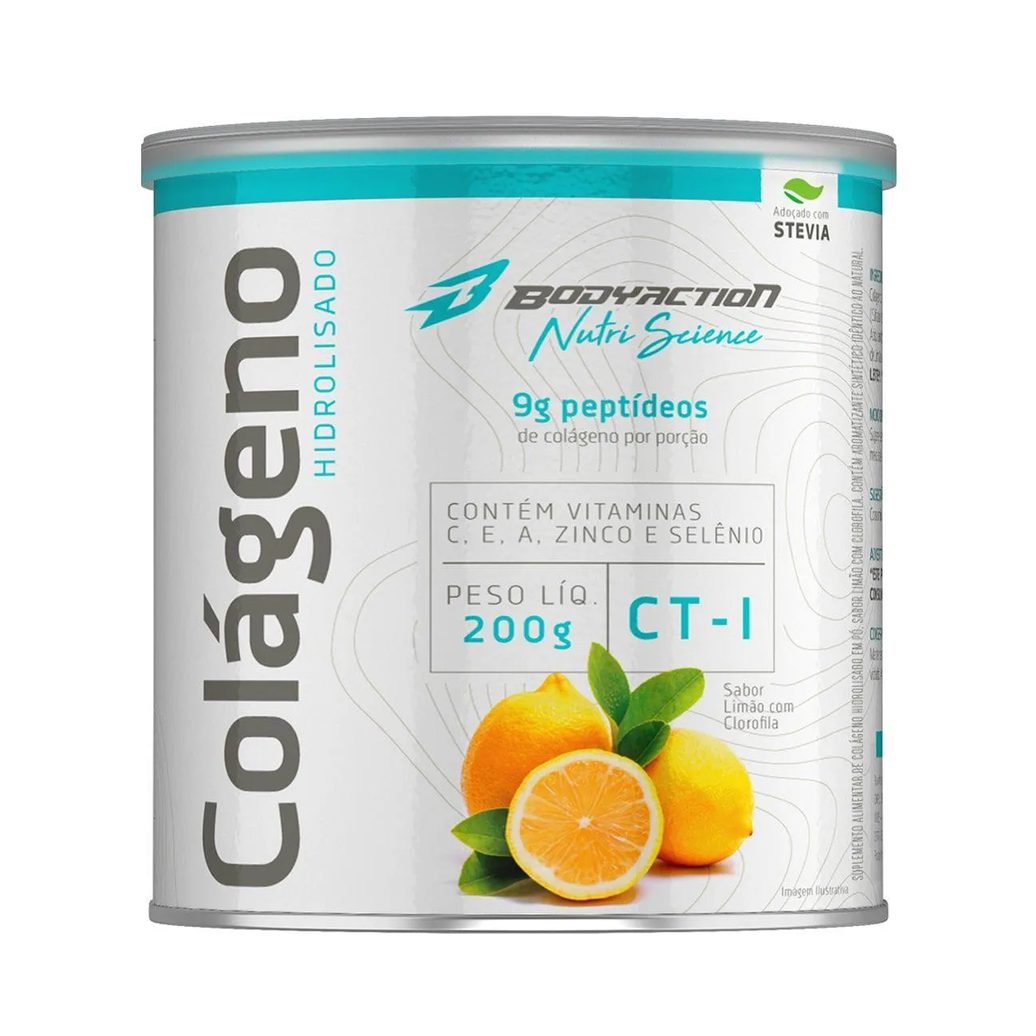 Colágeno Hidrolisado Nutri Science - 200G Limão com Clorofila - Bodyaction