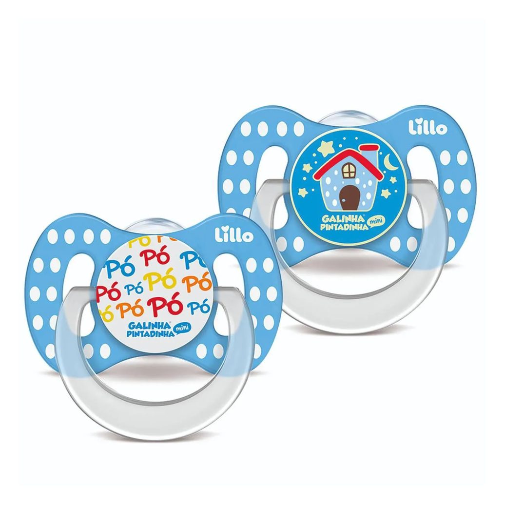 Kit 2 Chupetas Brilha No Escuro Galinha Pintadinha 6M+ Lillo