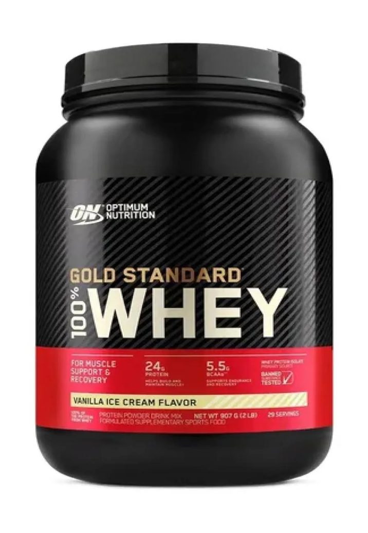 Whey Gold Standard 100% Vanilla Ice Cream Flavor Optimum Nutrition 907g