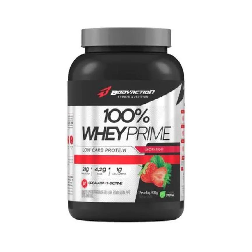 100% Whey Prime (900g) - Sabor: Morango