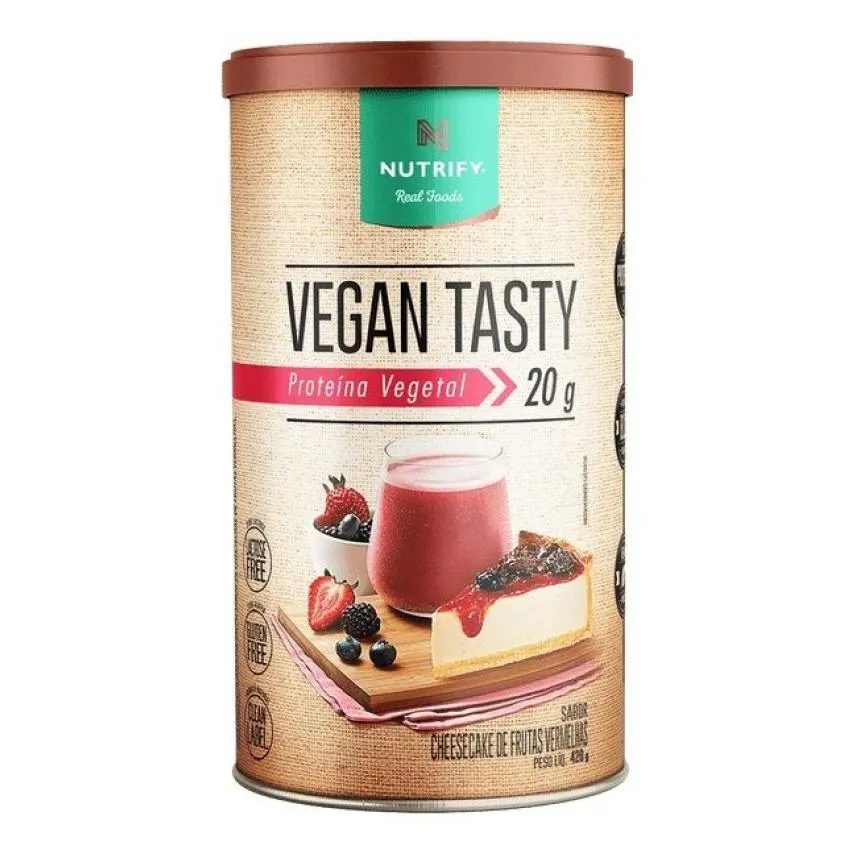 Proteína Vegetal em Pó Nutrify Vegan Tasty Cheesecake de Frutas Vermelhas 420g