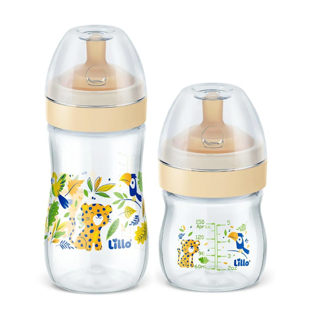 Kit 2 Mamadeiras Super Evolution Bico Látex 150/300Ml Lillo