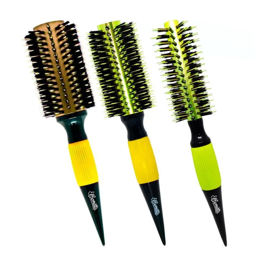Kit 3 Escovas de Cabelo Pop Colors Brilho Marco Boni Amarelo