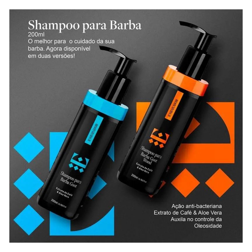 Kit Barba Goot Wood - Óleo + Balm + Shampoo Barba Embaixador 200ml
