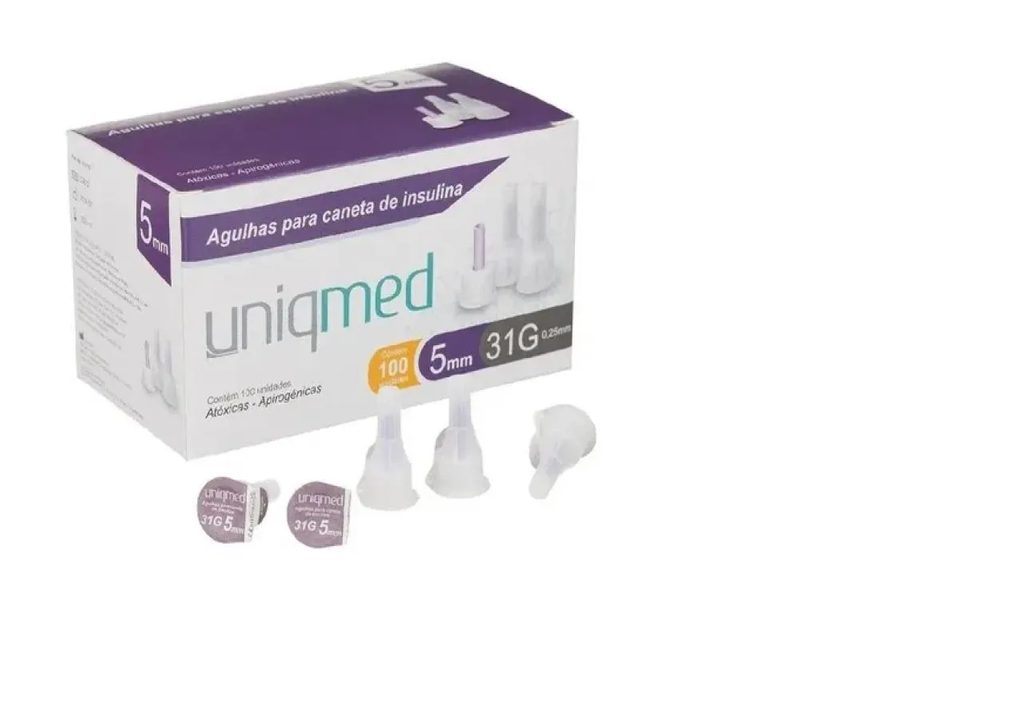Agulha para Caneta de Insulina 5mm X 31g Uniqmed - 100un