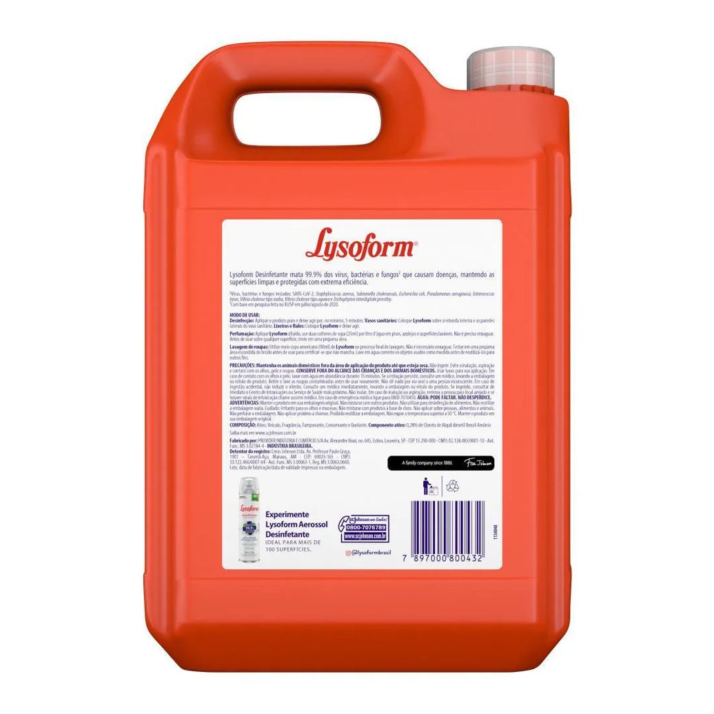 Desinfetante Lysoform Uso Geral Original 5l