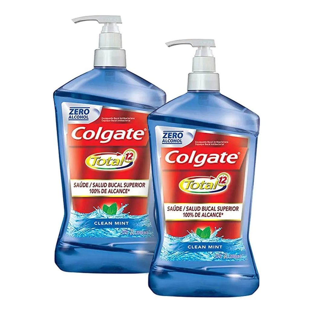 Kit 2 Enxaguante Bucal Colgate Total 12 Clean Mint 2L