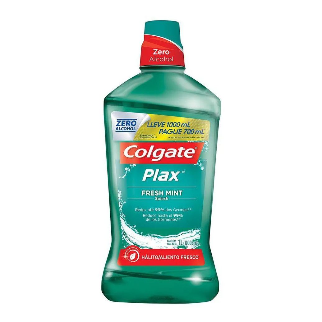 Enxaguante Bucal Colgate Plax Fresh Mint Leve 1L Pague 700ml
