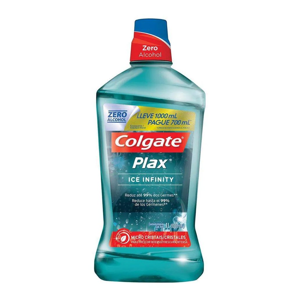 Enxaguante Bucal Colgate Plax Ice Infinity Leve 1L Pague 700ml
