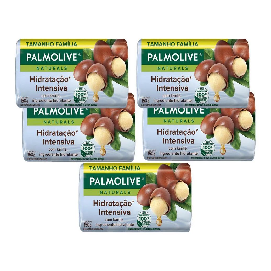 Kit 5 Sabonetes em Barra Palmolive Naturals Hidratação Intensiva 150g