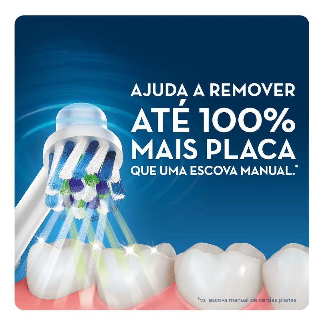 Kit Escova Elétrica Oral-B Vitality D12 110v + Refil Cross Action - 2 unidades