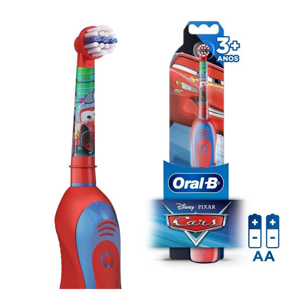 Escova Elétrica Oral-B Disney Pixar Cars + 2 Pilhas Aa