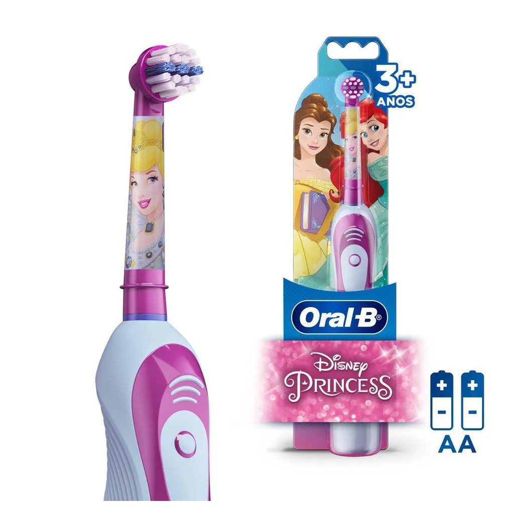 Escova Elétrica Oral-B Disney Princess + 2 Pilhas Aa
