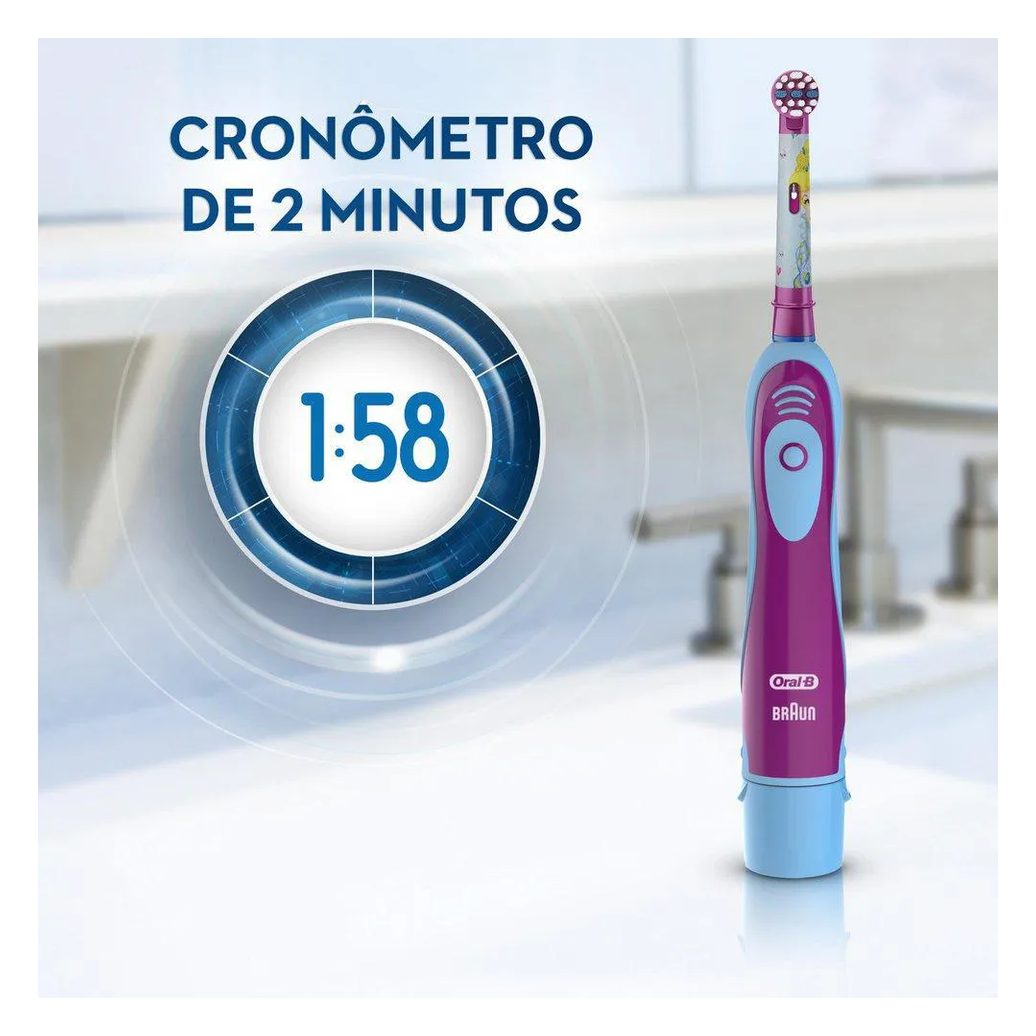 Escova Elétrica Oral-B Disney Princess + 2 Pilhas Aa