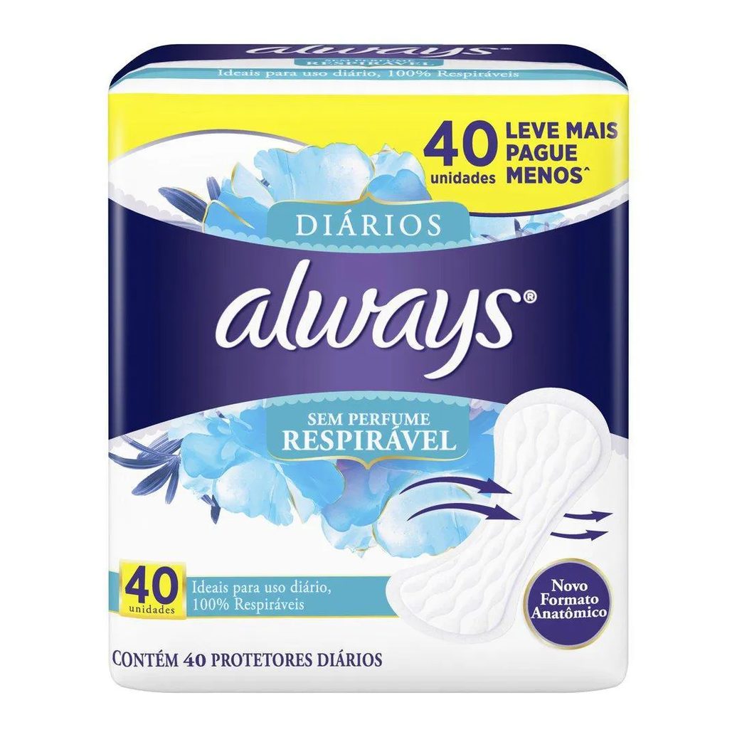 Protetores Diários Always Respirável 40 unidades