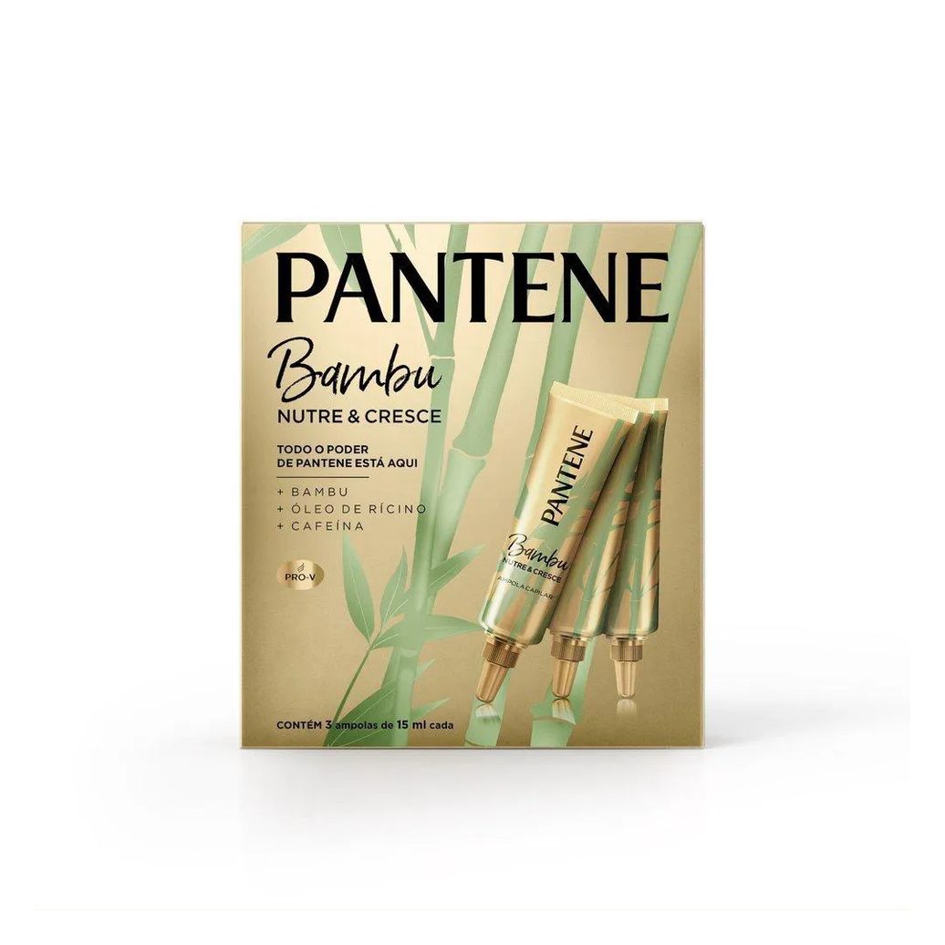 Ampola Pantene Pro-v Bambu Nutre e Cresce 15ml com 3 unidades