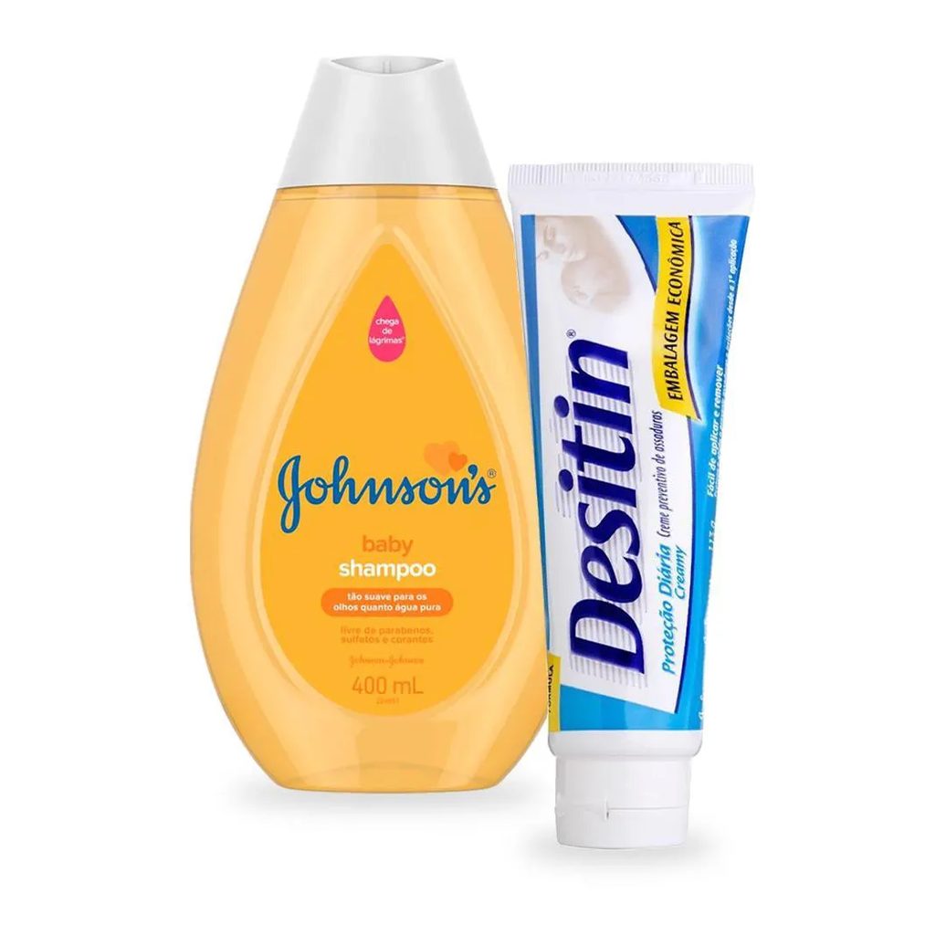 Creme Preventivo de Assaduras Desitin Creamy 113g + Shampoo Johnson's Baby Regular 400ml