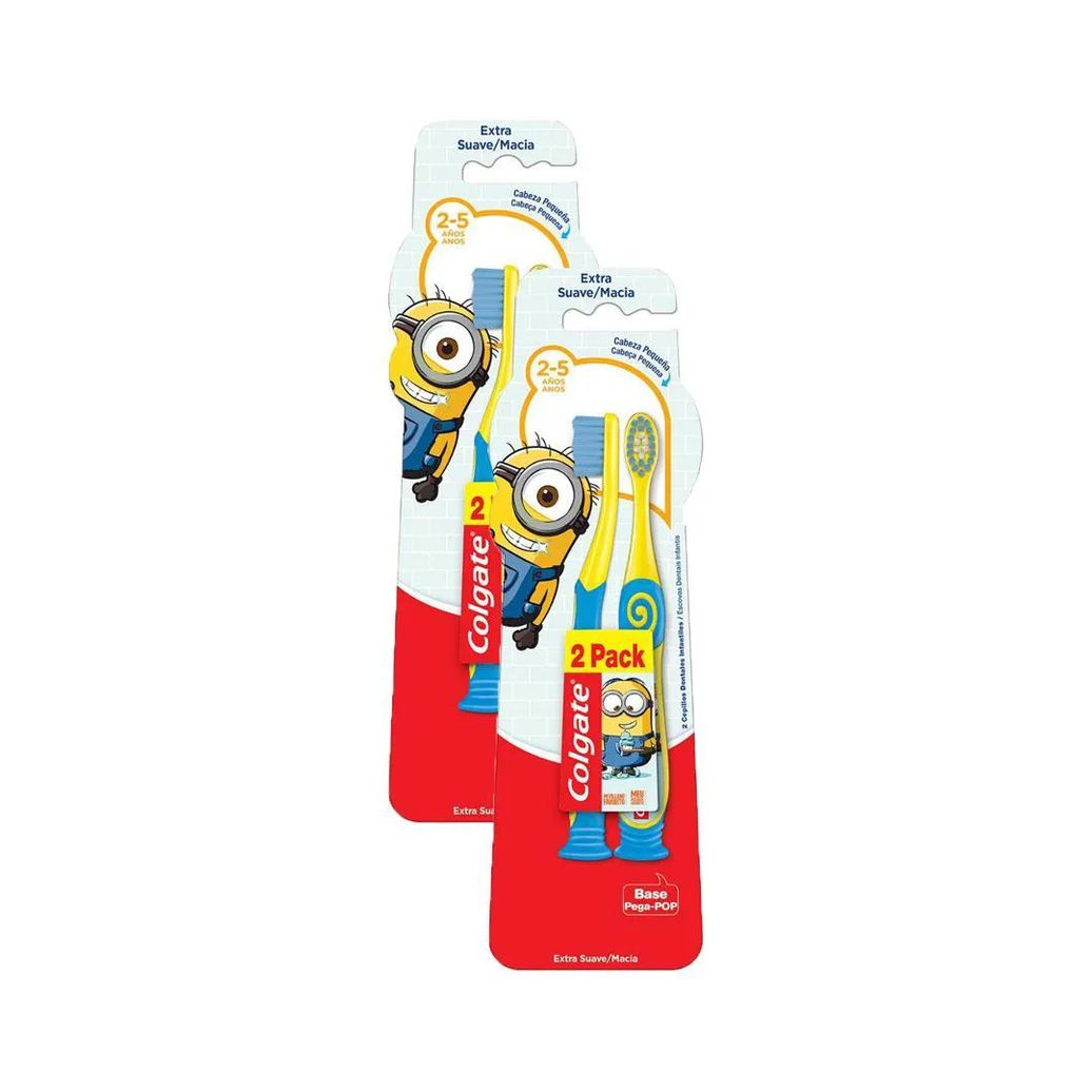Kit 2 Escovas Dental Colgate Minions 2 - 5 Anos com 2 unidades