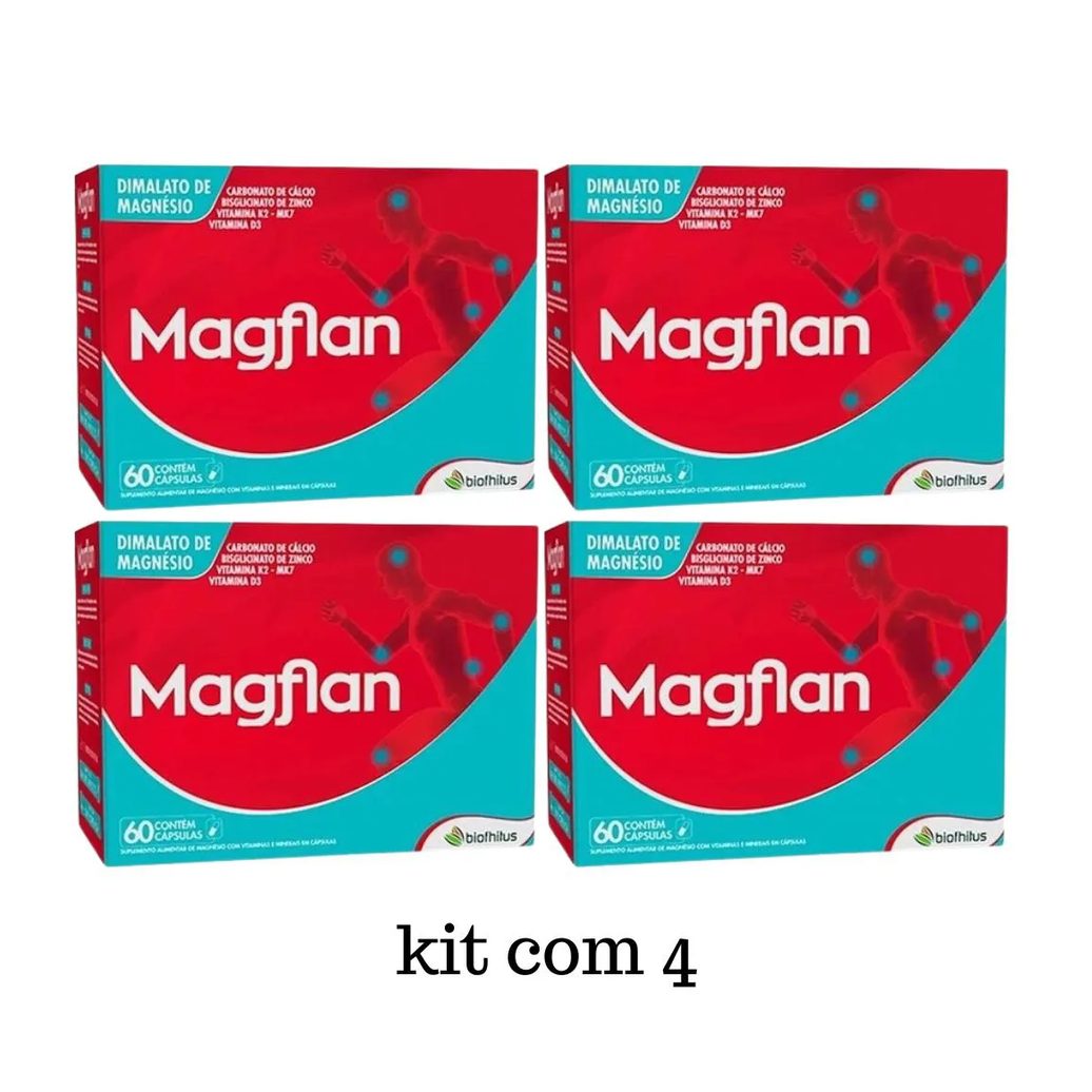 Kit C4 Vitamina Magflan Dimalato Magnésio 60 cápsulas Biofhitus