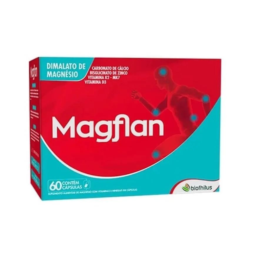 Vitamina Magflan Dimalato de Magnésio 60 cápsulas - Biofhitus