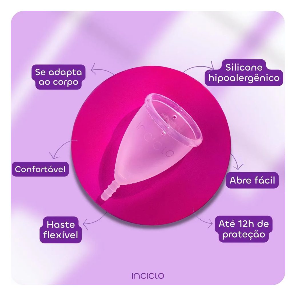 Kit Coletor Menstrual Inciclo A + cápsula Esterilizadora Lavanda / Roxa / Lilás