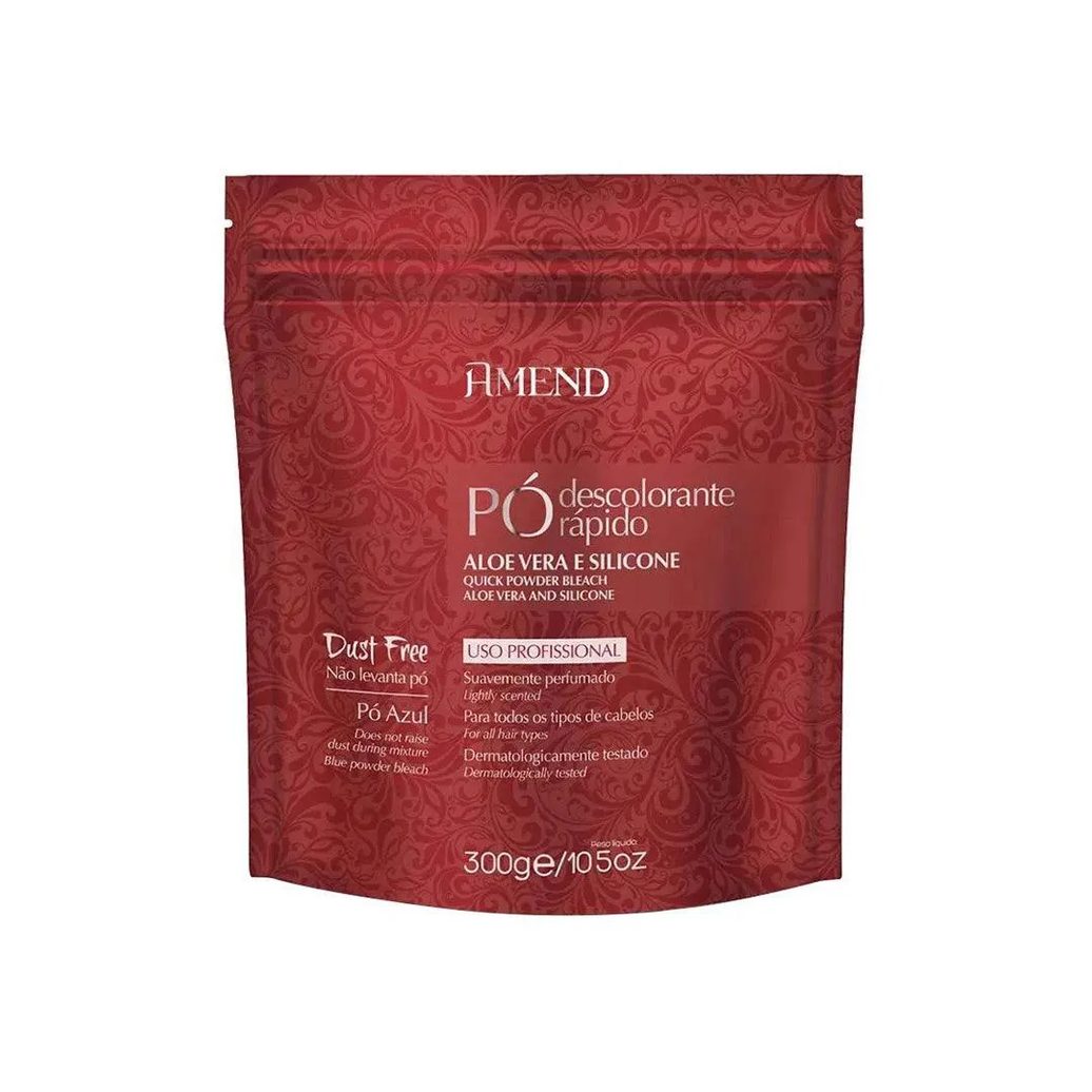 Pó Descolorante Amend Aloe e Silicone Vermelho 300g