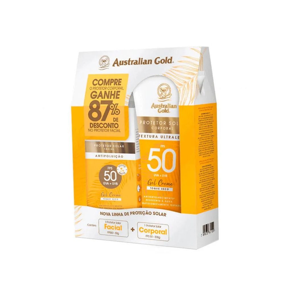 Protetor Solar Austalian Gold 200gr Facial 50gr Fps50