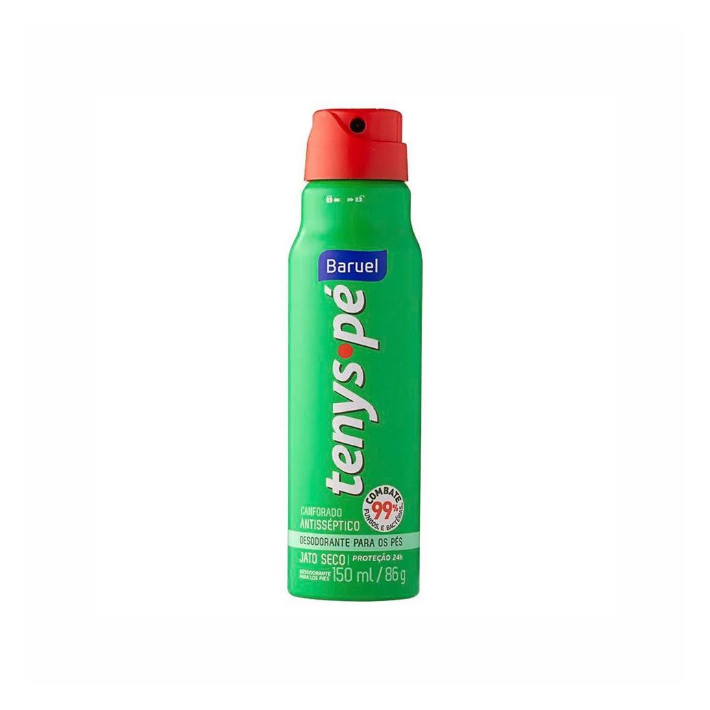 Talco para Pés Aerosol Baruel Tenys Pé Canforado Antisséptico 24h Adulto 150ml