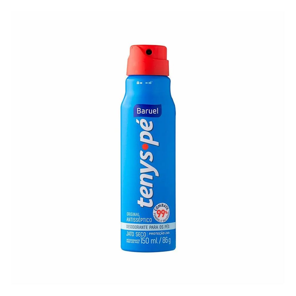 Talco para Pés Aerosol Baruel Tenys Pé Original Antisséptico 24h Adulto 150ml
