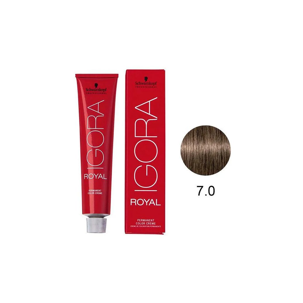 Tintura Schwarzkopf Igora Royal 7.0 Louro Médio Natural