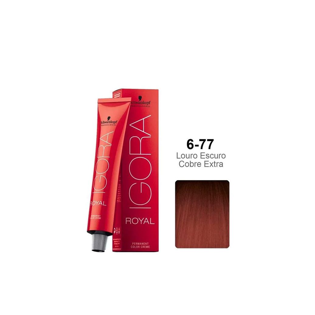Tintura Schwarzkopf Igora Royal 6.77 Louro Escuro Cobre Extra