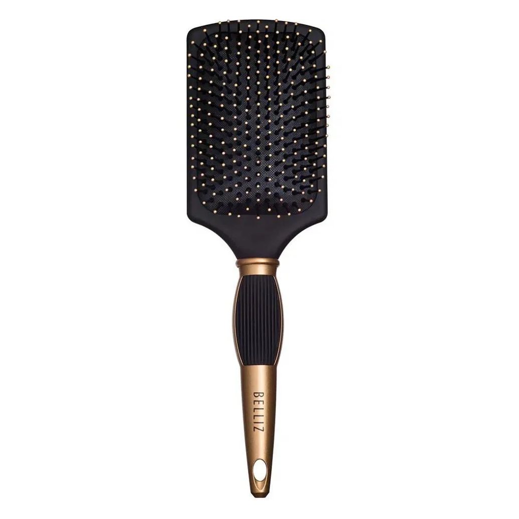 Escova de Cabelo Belliz 798 Black e Gold Racket