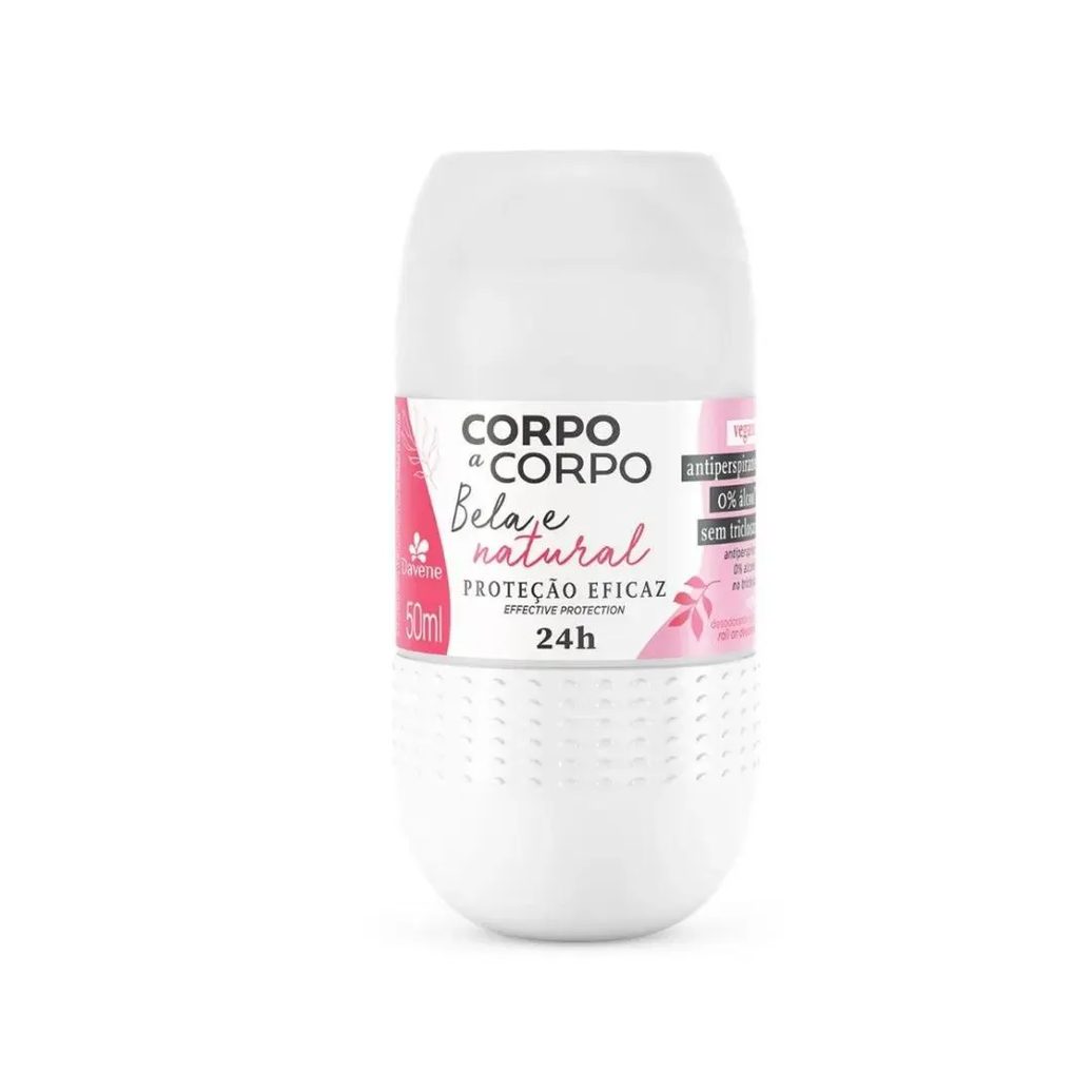 Desodorante Antitranspirante Roll-on Davene Corpo a Corpo Bela e Natural 24h sem Álcool 50ml