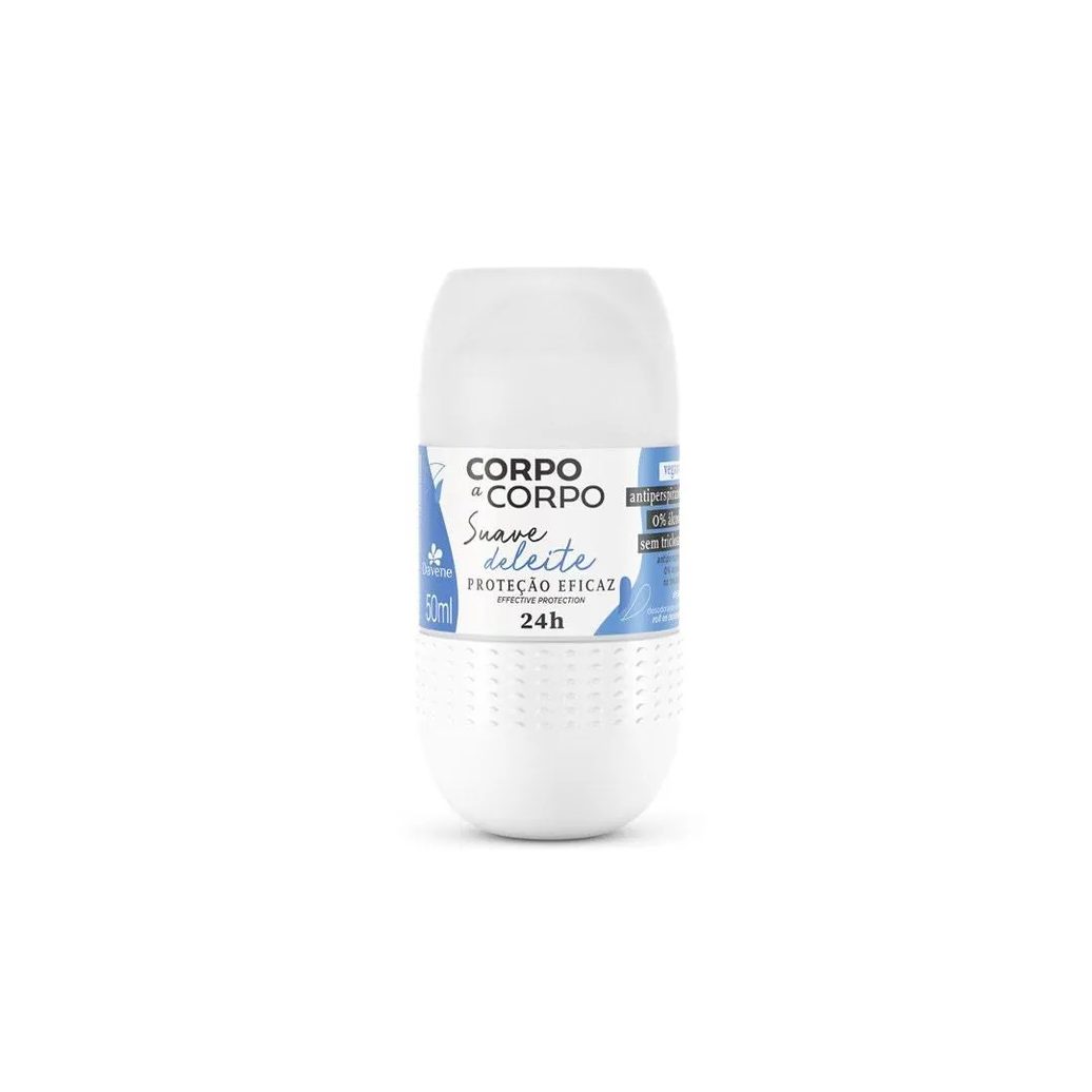Desodorante Antitransprante Roll-on Davene Corpo a Corpo Suave Deleite Feminino 24h sem Álcool 50ml