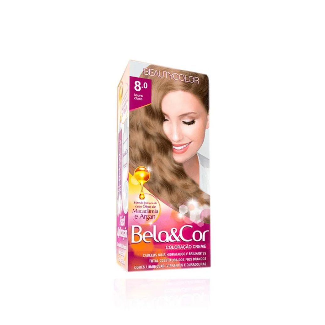 Tintura Bela Cor Mini Kit 8.0 Louro Claro