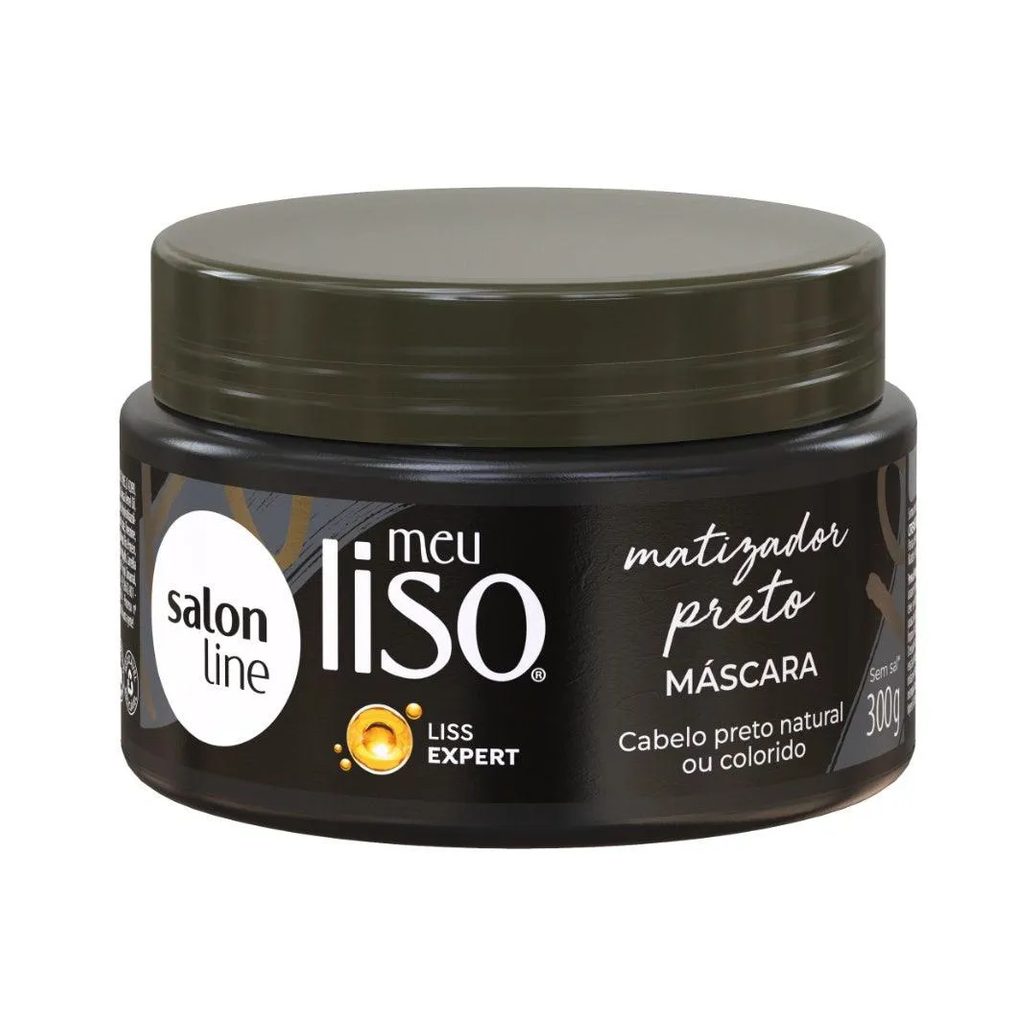 Máscara Tratamento Capilar Salon Line Meu Liso Matizadora Preto 300gr