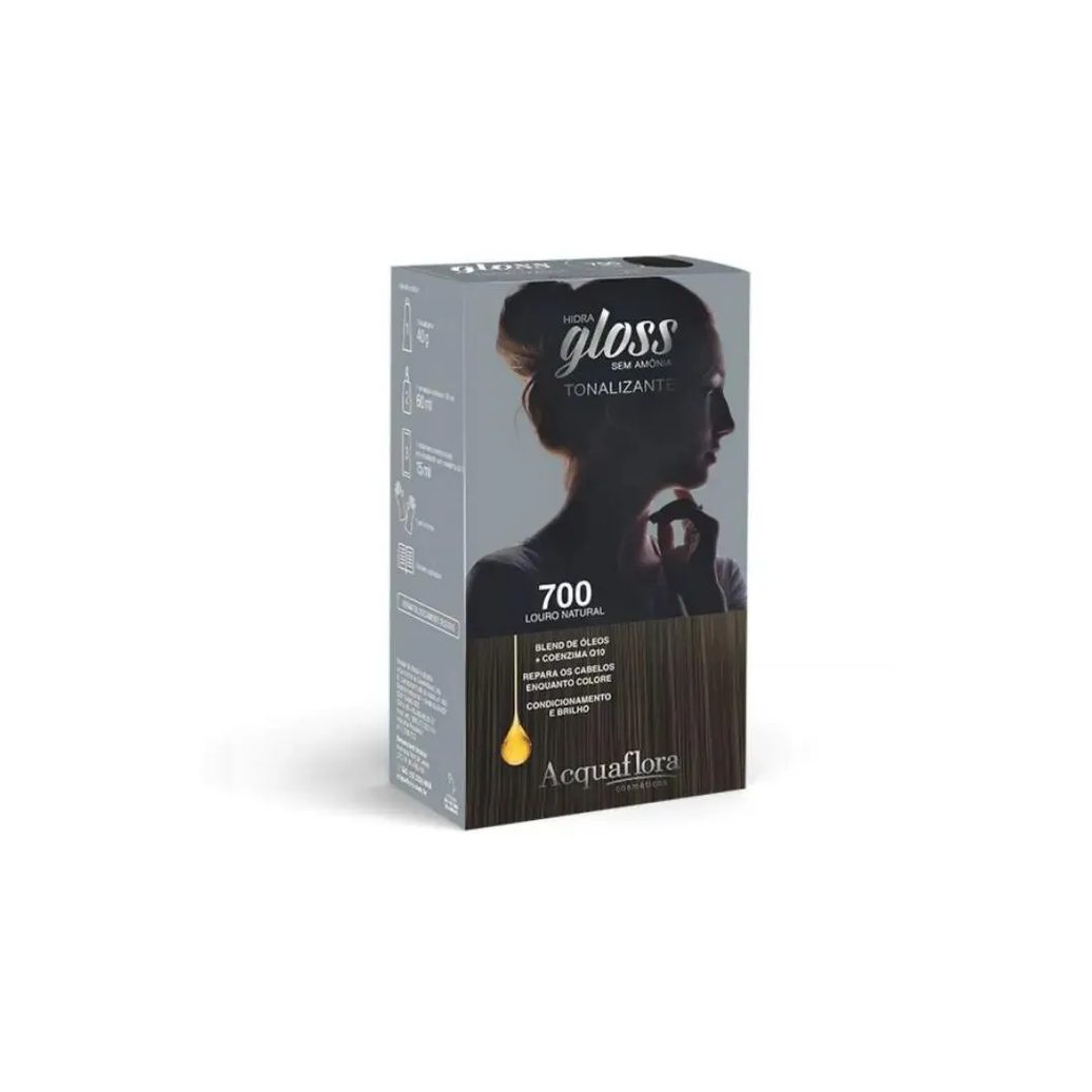 Tintura Tonalizante Acquaflora Kit Hidra Gloss 700 Louro Natural